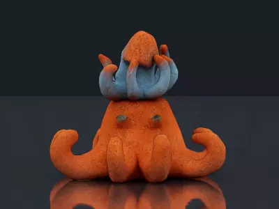 Octopus sculpture Low-poly 3D model