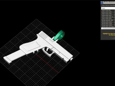 Pistol gun pendant 3D print model