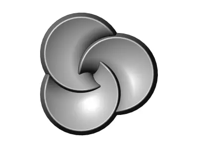 3 pedals rosette flower cake cupcake onlay relief 3D print model