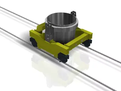 Molten steel ladle car 3D model