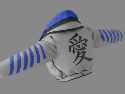 Racing Jacket with Japanese Symbol GLB FBX OBJ mtl 3D Model Low-poly 3D model