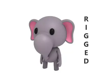 Rigged Elephant 3D model
