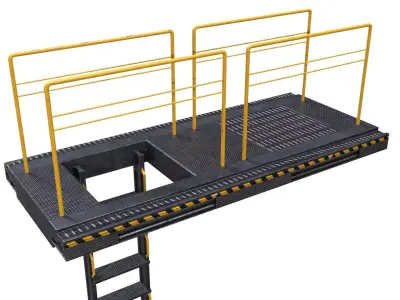 LowPoly Platform bridge ladder MODEL Element2 OLD Low-poly 3D model