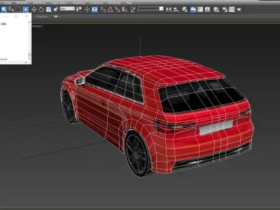 German sports hatchback  Low-poly 3D model