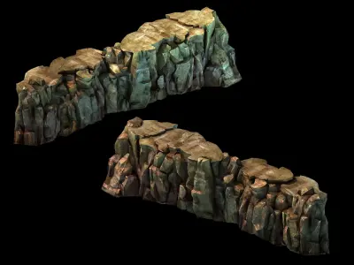 Stone Black Light Cave - Mountain 02 3D model