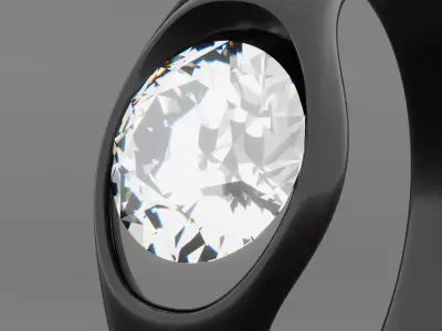 Modern Black Diamond Ring - Stylish 3D Print Ready Jewelry Model 3D print model