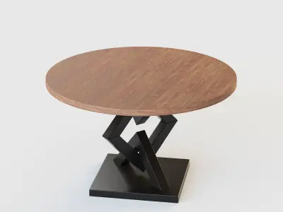 Luxury Steel Table Low-poly 3D model
