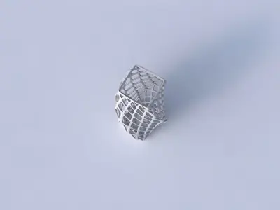 Vase twisted quadratic with diagonal grid lattice 3D print model