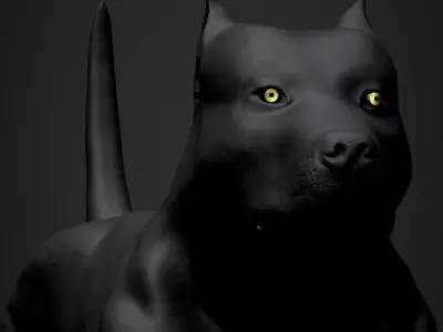 Pitbull American Bully Low-poly 3D model