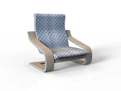 Simple Lounge Chair Low-poly 3D model