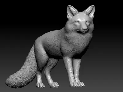 Red fox model - Arctic fox statue - decor - 3D print 3D print model