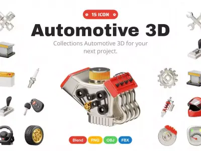 Automotive 3D Icon 3D model
