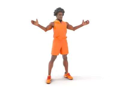 Sporty Athlete Rigged and Animated D Character Model Low-poly 3D model
