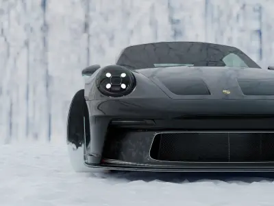 Automotive Snow Render Scene 3D Blender File Textured  3D model