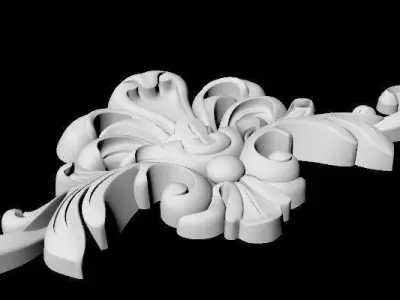 Central decor ornament for furniture 3D model 344