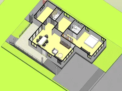 Small house by REVIT 3D model