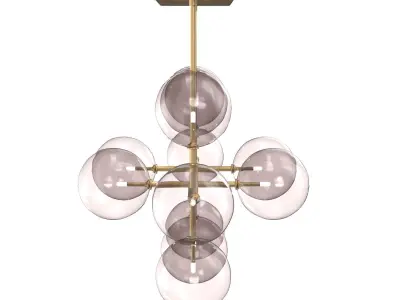 Glass Globe Mobile Linear Chandelier 3D model