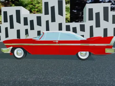 Plymouth Fury 1958 Christine Low-poly 3D model