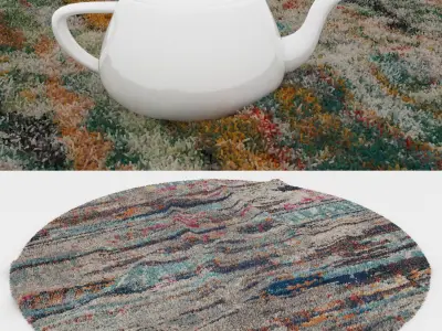 Round Rug Set 125 3D model