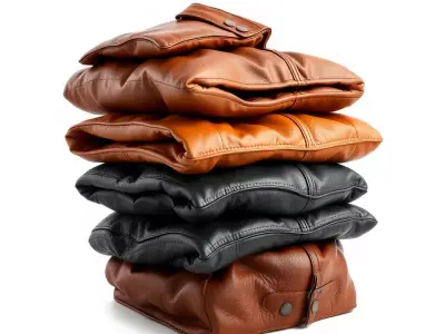 Stacked Leather Cushions model pack Low-poly 3D model