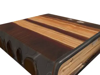 Ancient Stone Grimoire Book Low-poly 3D model