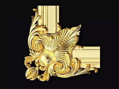 Corner decor ornament for furniture 3D model buy