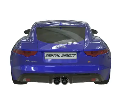 Realistic Car 2019 Jaguar TypeF with Interior Rigged PBR Vehicle Low-poly 3D model