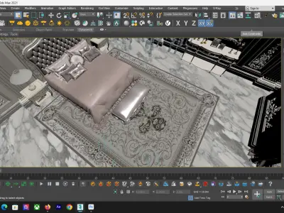 Luxury Classic Bedroom - Corona Rendered 3D model