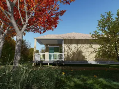 3 Bedroom Ranch House Plan 3D model