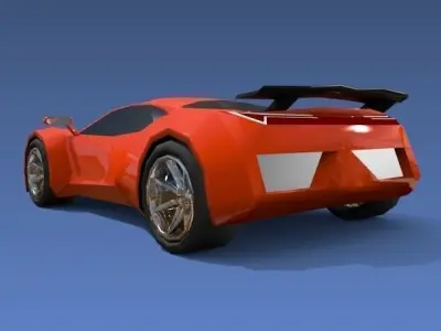 Lowpoly sports car concept Low-poly 3D model