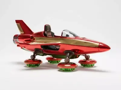 Crimson Comet Hover-Sleigh 3D Model Low-poly 3D model