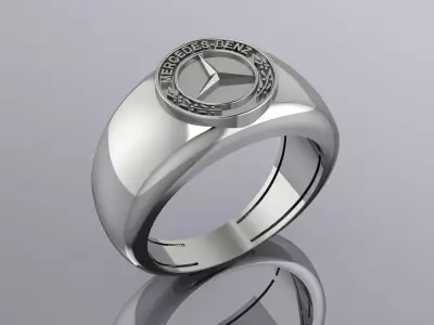 Mercedes Benz Ring Jewelry Brand Gold 3D print model