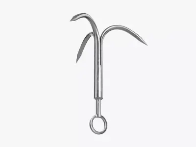 Grappling stainless steel hook  3D model