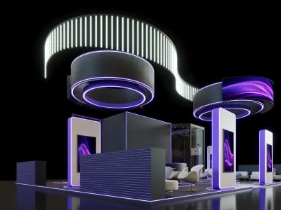 Exhibition Stand - 12m x 09m 3D model - 108m 3D model  3D model