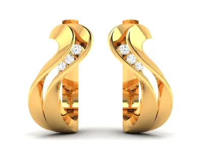 Women Diamond Earrings 3D print model buy