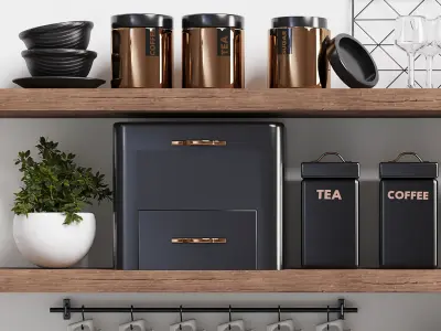 next kitchen accessories shelf  Low-poly 3D model