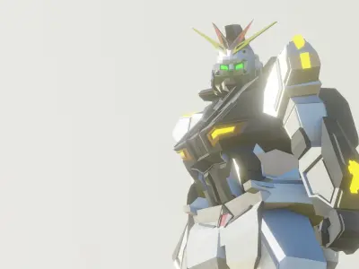 Gundam RX - 93 Low Rigged 3D Free 3D model