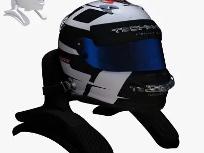Lotterer helmet 2017 2018 Low-poly 3D model