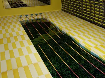 Swim Stadion-Stadium pool-Arena pool Low-poly 3D model