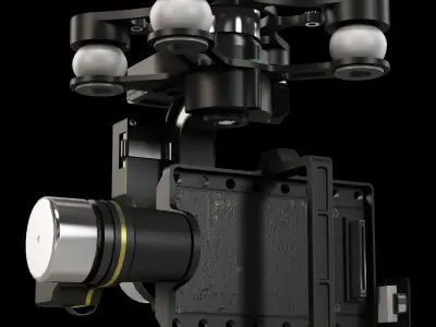 DJI Zenmuse H4-3D gimbal for GoPro Hero3-4 Low-poly 3D model