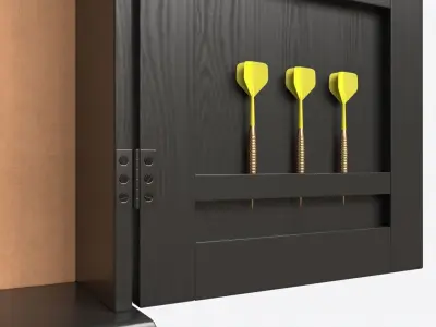 Dartboard Cabinet Classic Open 3D model