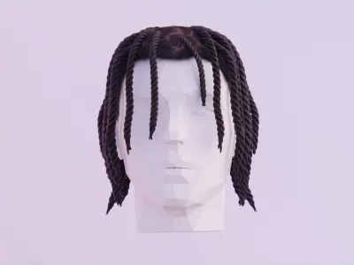 Polo G Dread Braids Low-poly 3D model