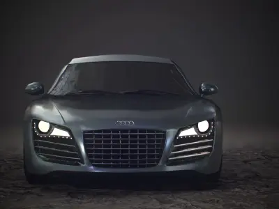 Audi R8 Car 2007-2009 Low-poly 3D model Low-poly 3D model