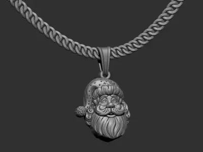 SANTA CLAUS PENDANT 3D print model