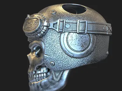 skull pendant jewelry Biker helmet vol3  3D print model