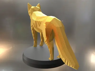 Parametric Fox Low-poly 3D model