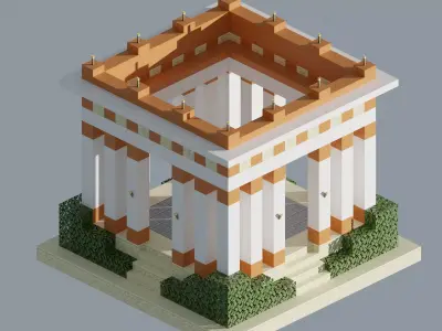 Ancient Building Low-poly 3D model