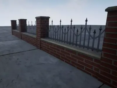 Brick Wall  Free low-poly 3D model