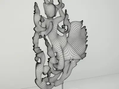 Burmese Carved Angel Fragment 3D model