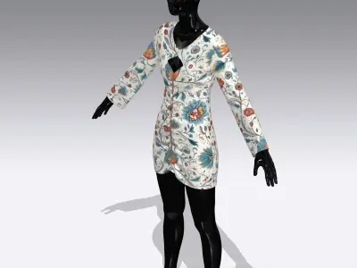 Woman Cloth Dress Low-poly 3D model